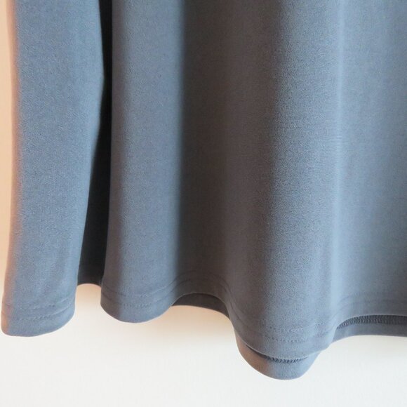 SYMPLI Trapeze Tunic 3/4 Sleeve Stretch Lagenlook in Melange Gunmetal US 4 NWT - Picture 12 of 14